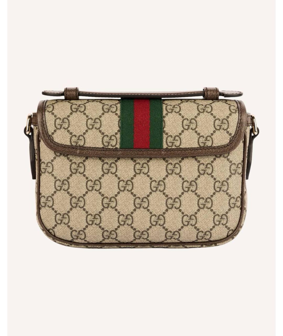 GUCCI Коричневая сумка через плечо из канвы, фото 3