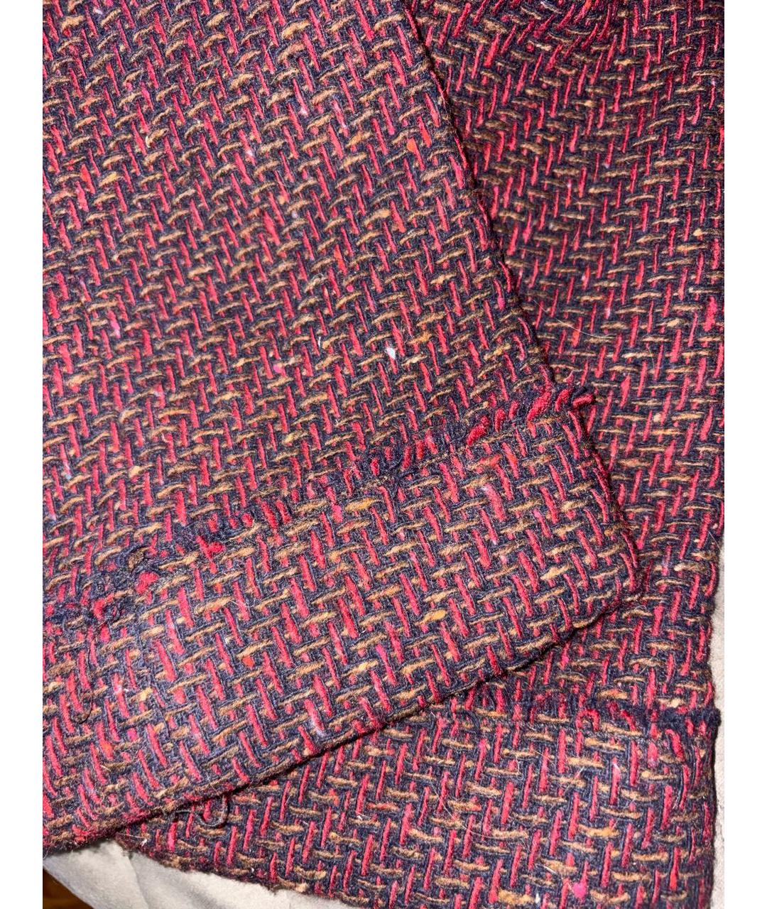 PRADA Бордовые шерстяные прямые брюки, фото 4