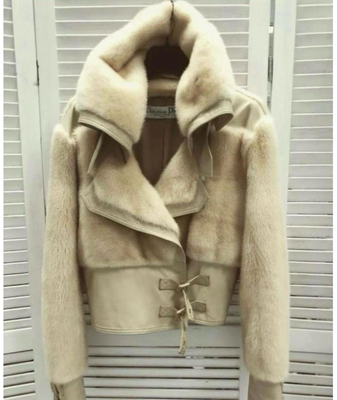 CHRISTIAN DIOR Бежевая кожаная куртка, фото 4
