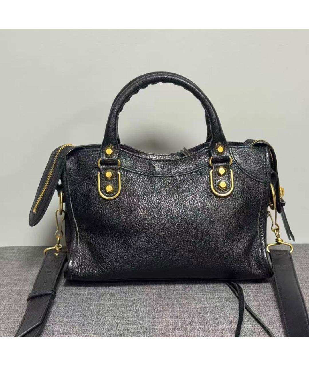 BALENCIAGA Черная кожаная сумка через плечо, фото 2