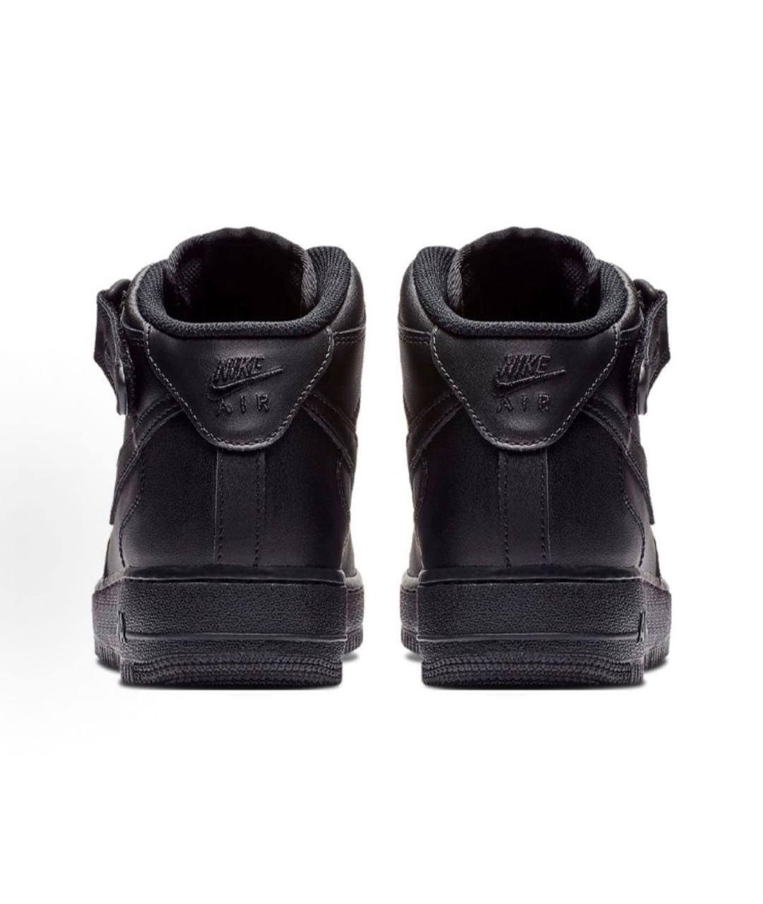 NIKE Черные кожаные высокие кроссовки / кеды, фото 4