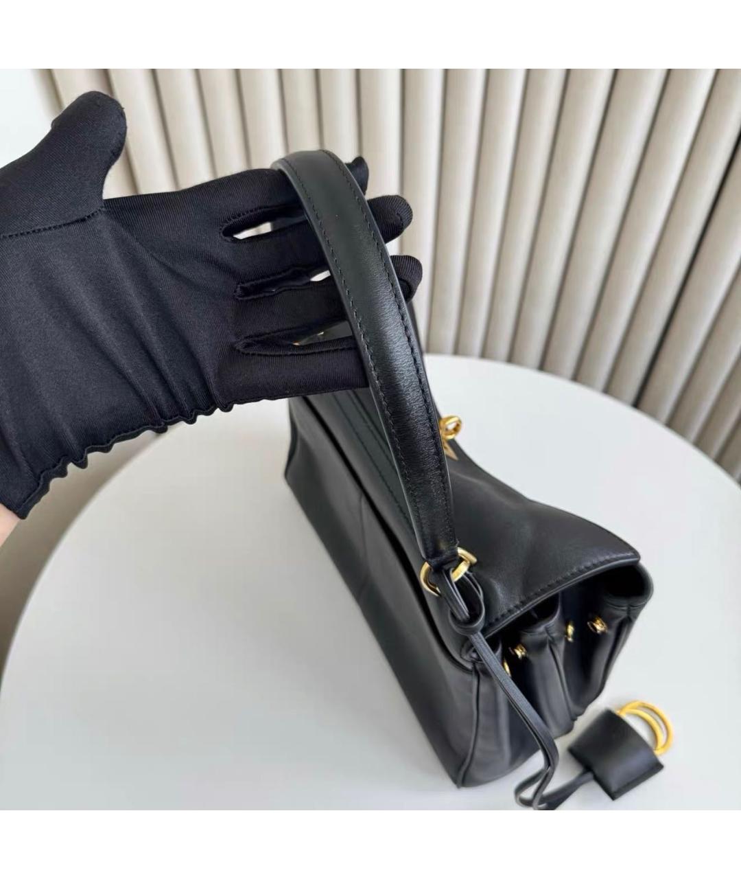 BALENCIAGA Черная кожаная сумка тоут, фото 6