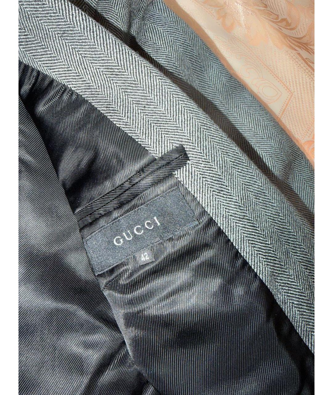 GUCCI Серый шерстяной жакет/пиджак, фото 5