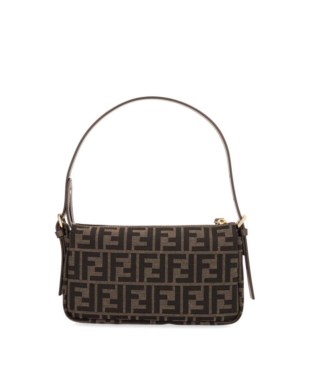 FENDI Коричневая тканевая сумка через плечо, фото 3