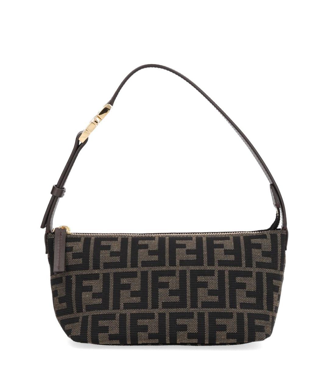 FENDI Коричневая тканевая сумка через плечо, фото 1