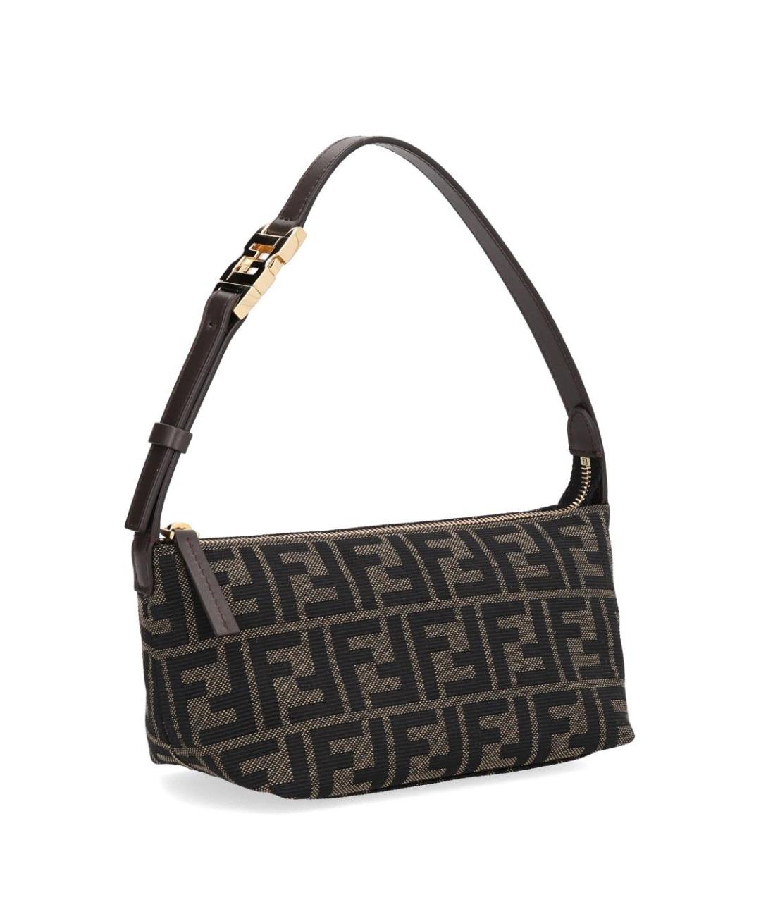 FENDI Коричневая тканевая сумка через плечо, фото 2