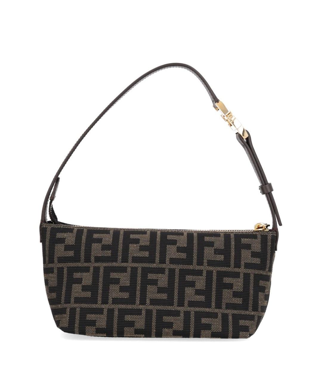FENDI Коричневая тканевая сумка через плечо, фото 3