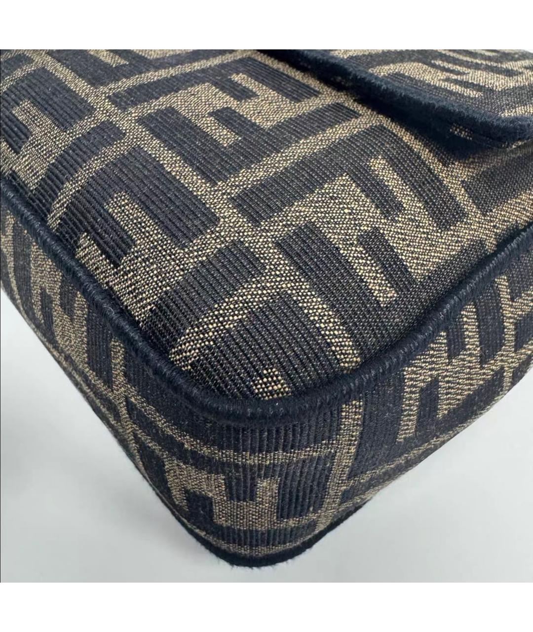 FENDI Коричневая тканевая сумка через плечо, фото 4