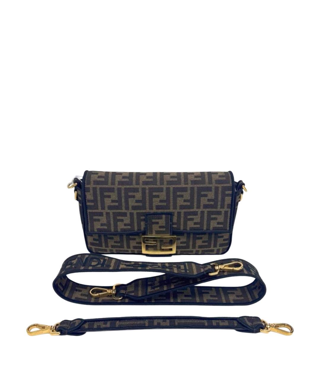 FENDI Коричневая тканевая сумка через плечо, фото 1
