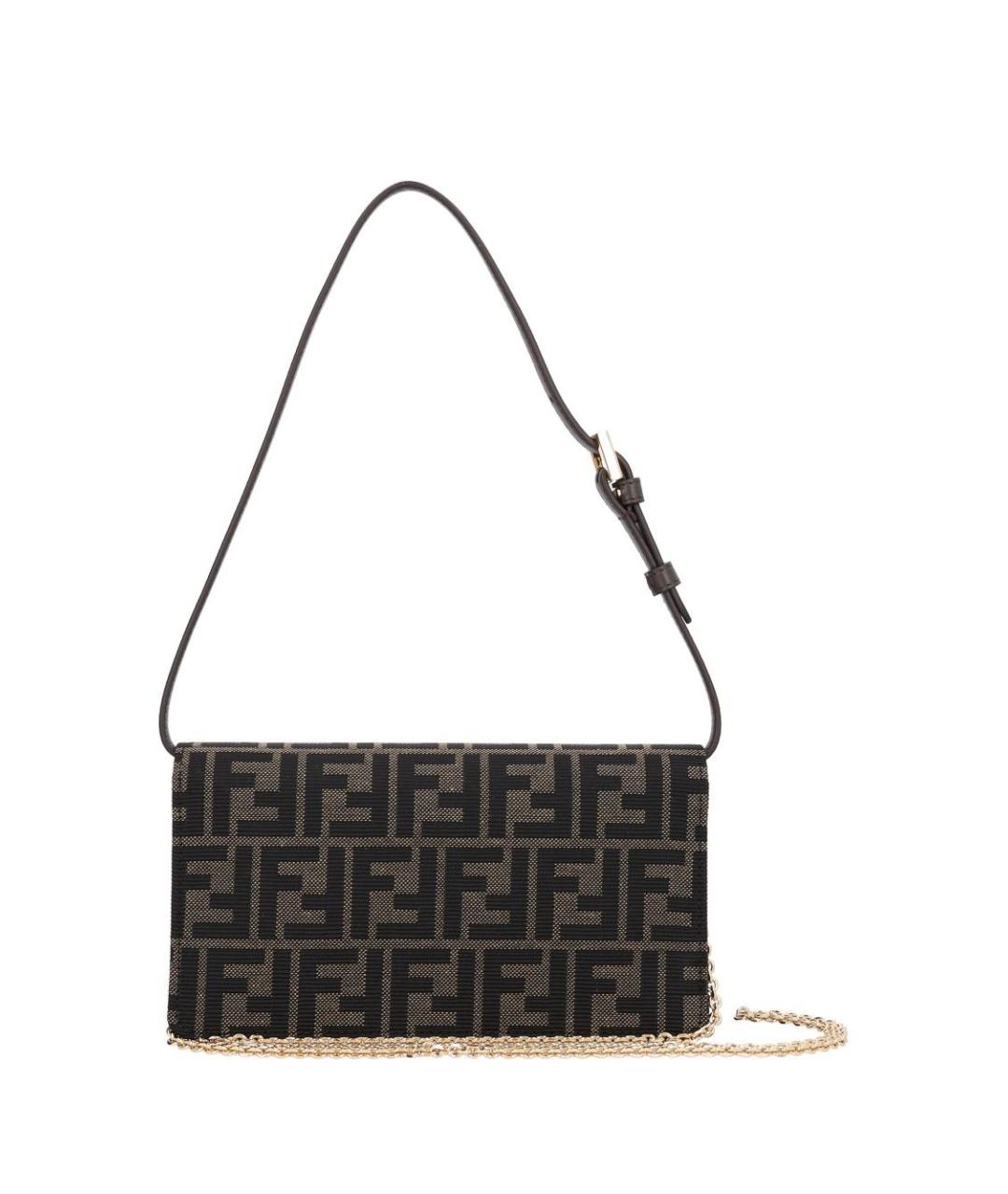 FENDI Коричневая тканевая сумка через плечо, фото 3
