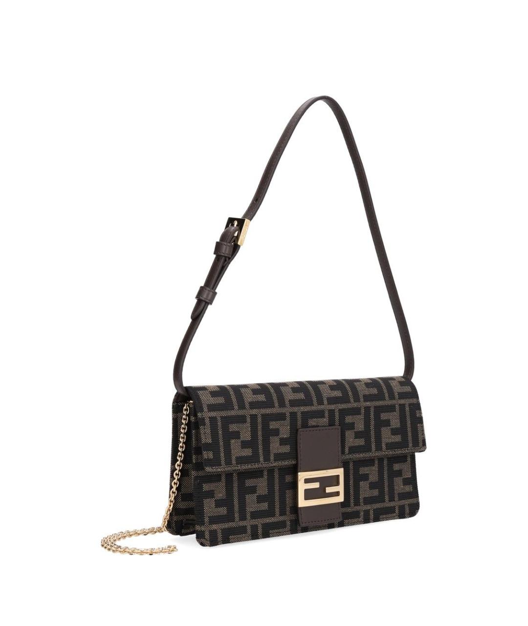 FENDI Коричневая тканевая сумка через плечо, фото 2