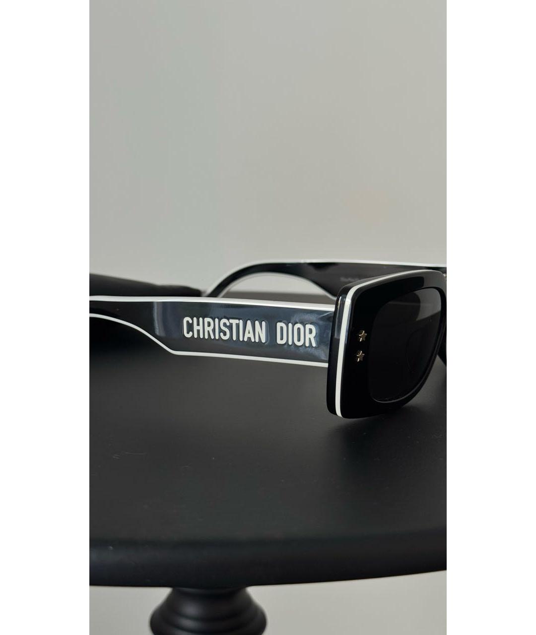 CHRISTIAN DIOR Черные пластиковые солнцезащитные очки, фото 3