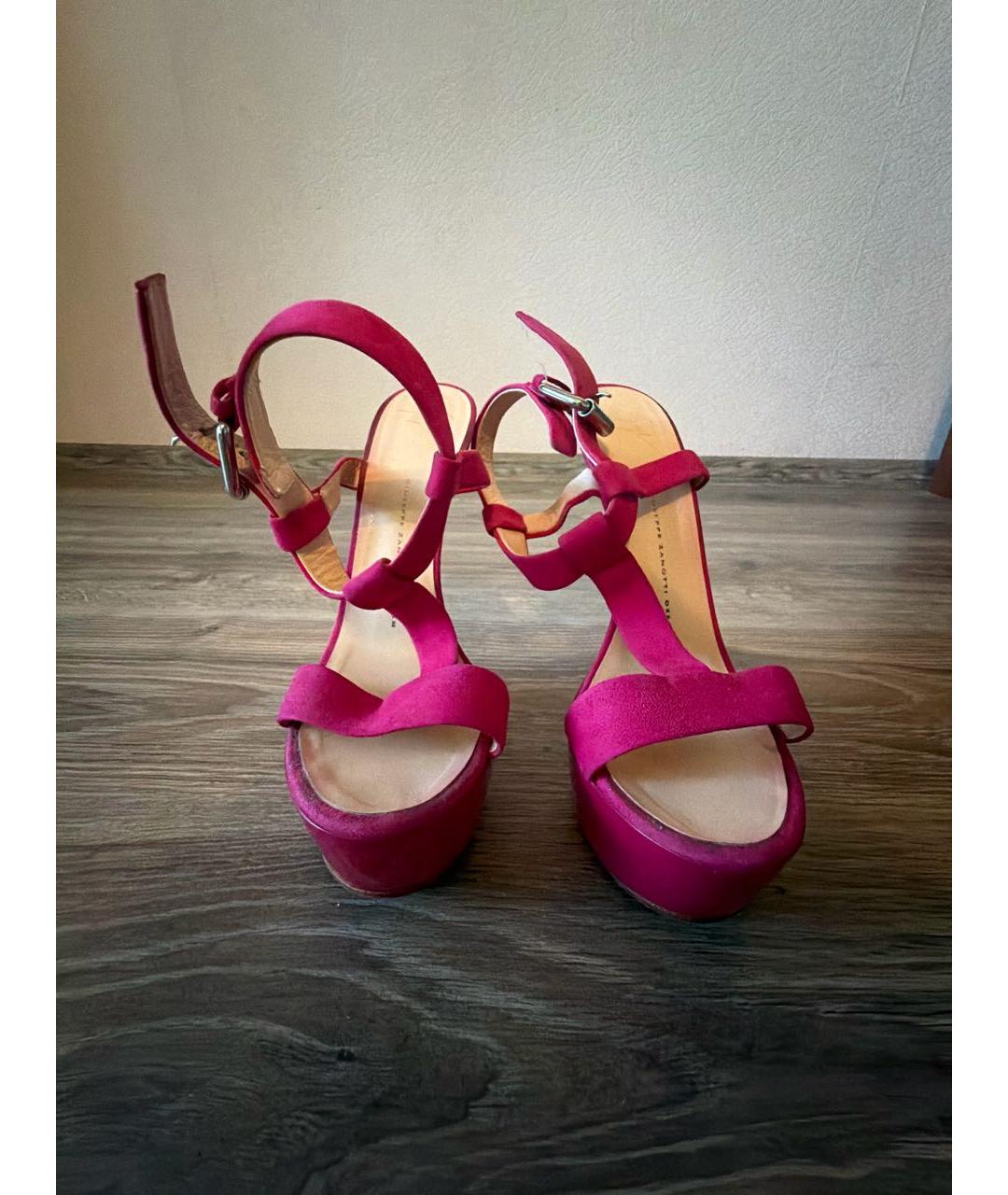 GIUSEPPE ZANOTTI DESIGN Розовые замшевые босоножки, фото 2