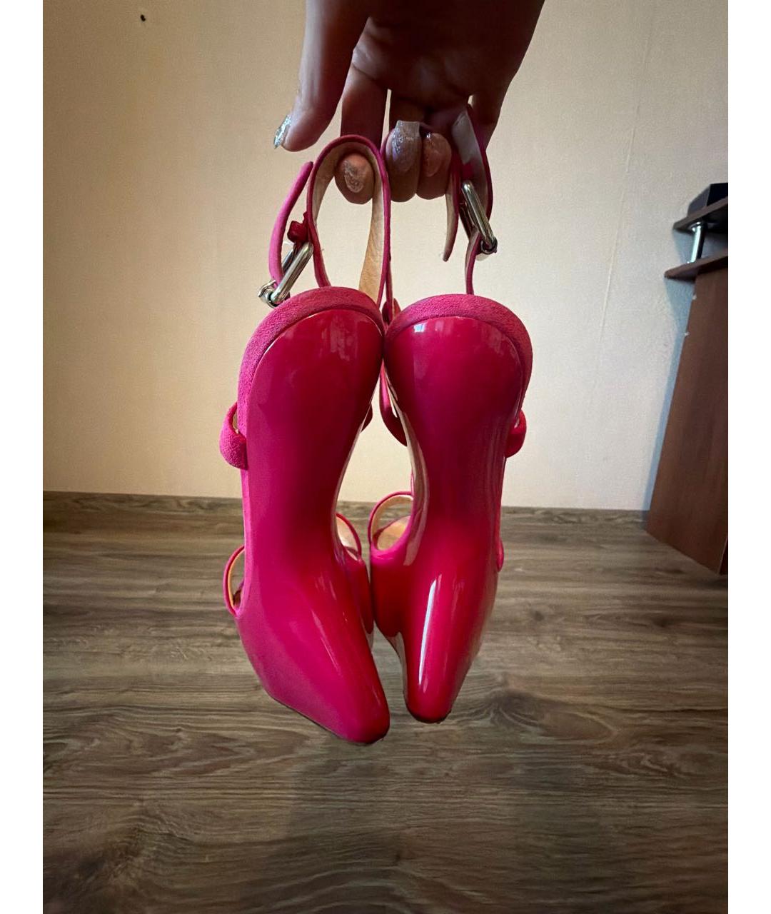GIUSEPPE ZANOTTI DESIGN Розовые замшевые босоножки, фото 4