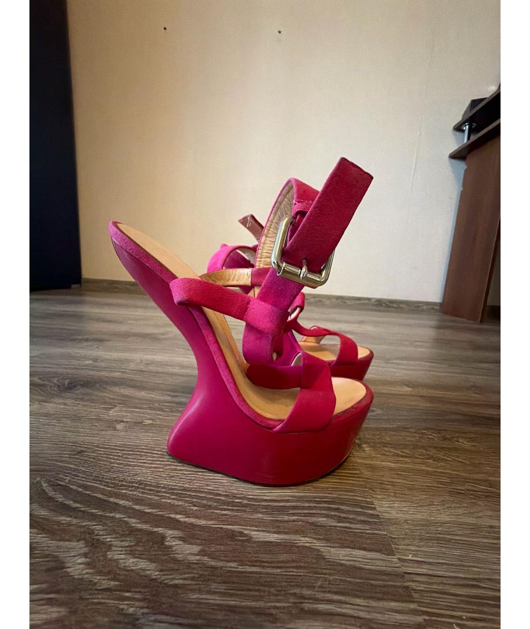 GIUSEPPE ZANOTTI DESIGN Розовые замшевые босоножки, фото 5