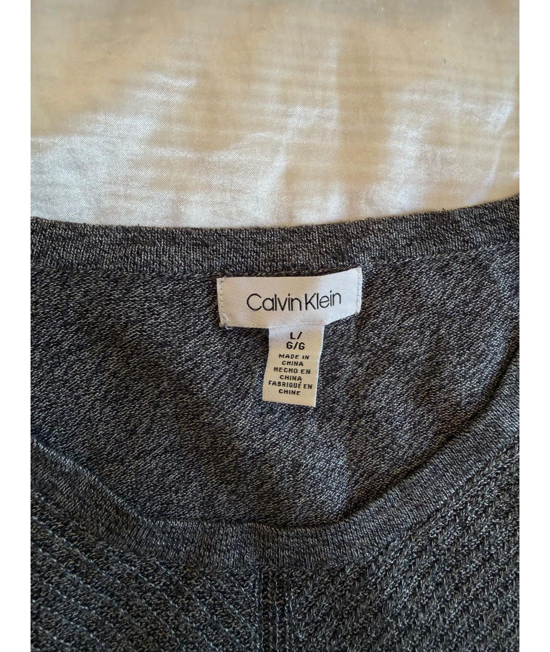 CALVIN KLEIN Антрацитовая полиэстеровая блузы, фото 3