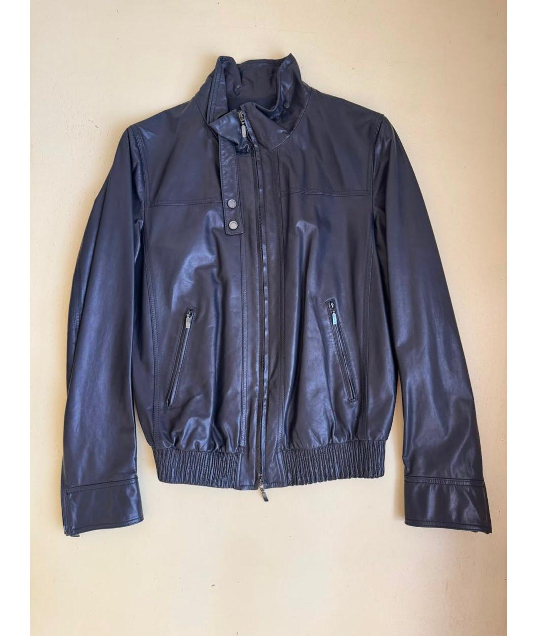 KITON Черная кожаная куртка, фото 6