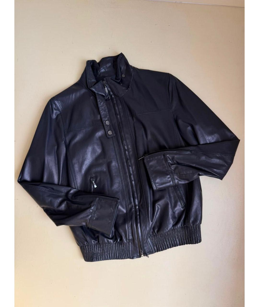 KITON Черная кожаная куртка, фото 4