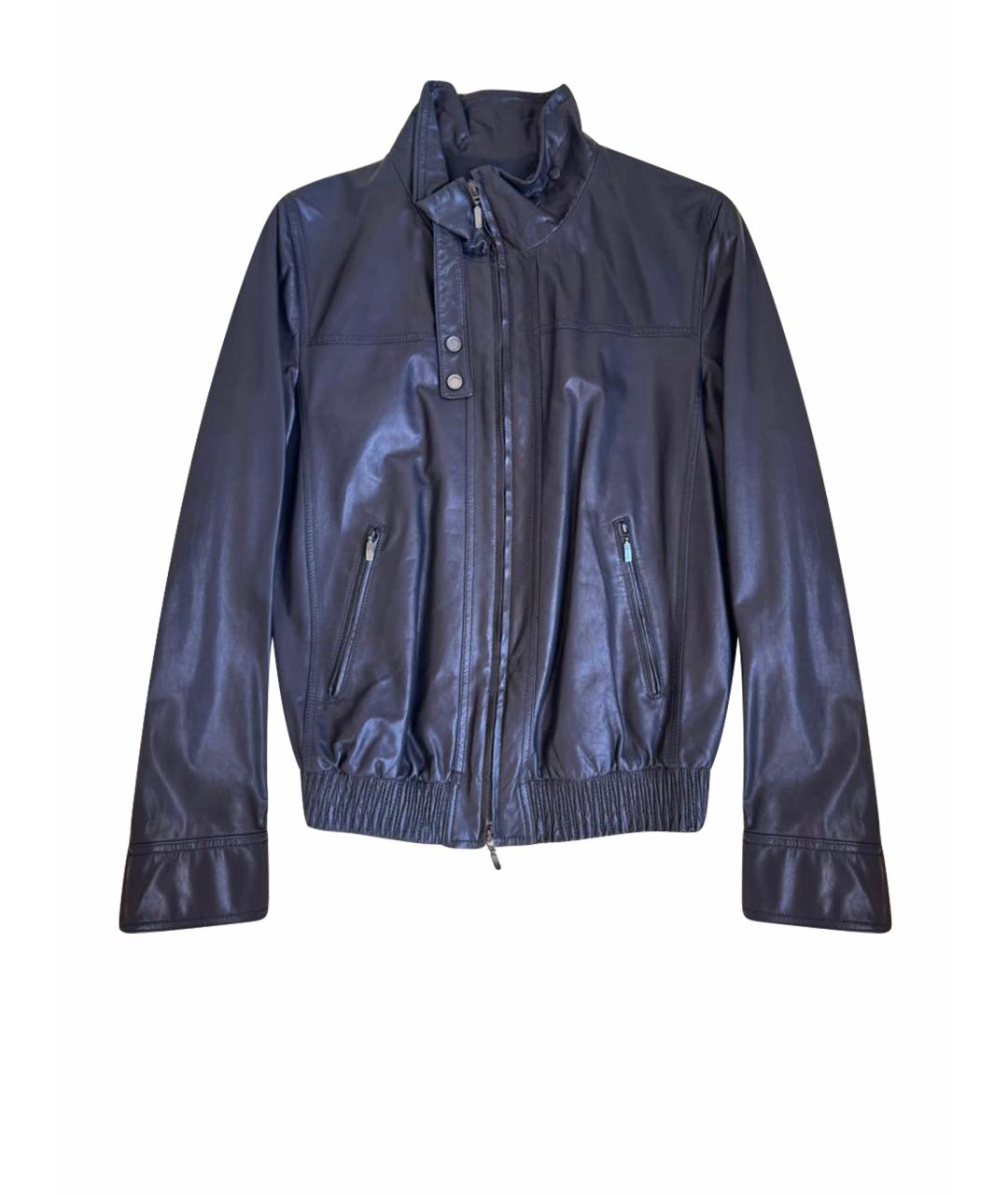 KITON Черная кожаная куртка, фото 1