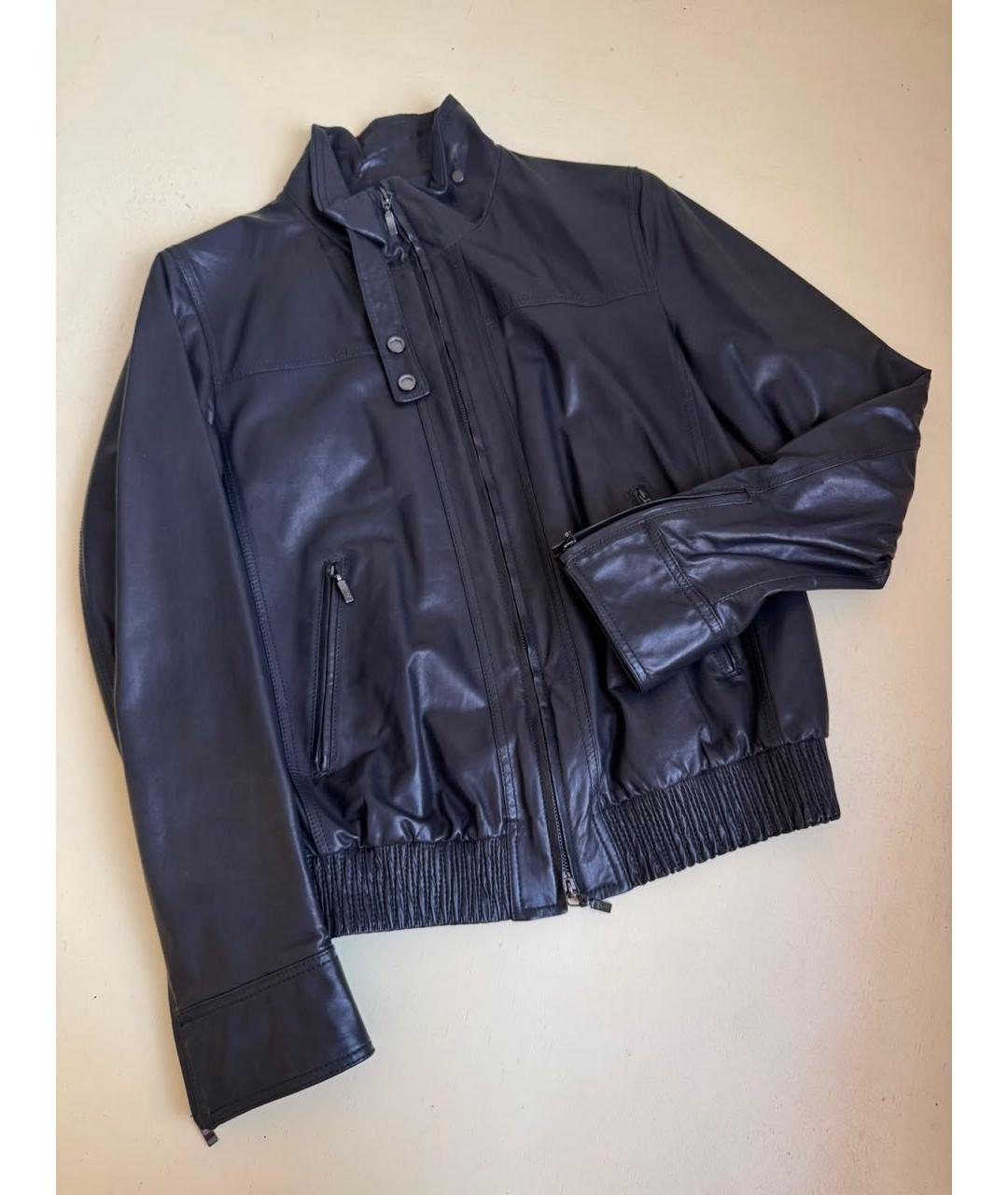 KITON Черная кожаная куртка, фото 5