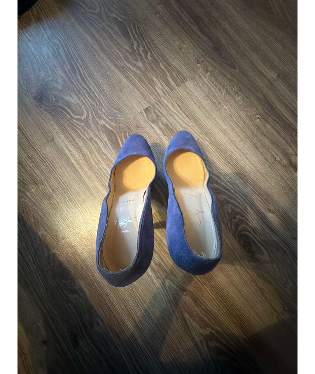 CHRISTIAN LOUBOUTIN Синие замшевые туфли, фото 3