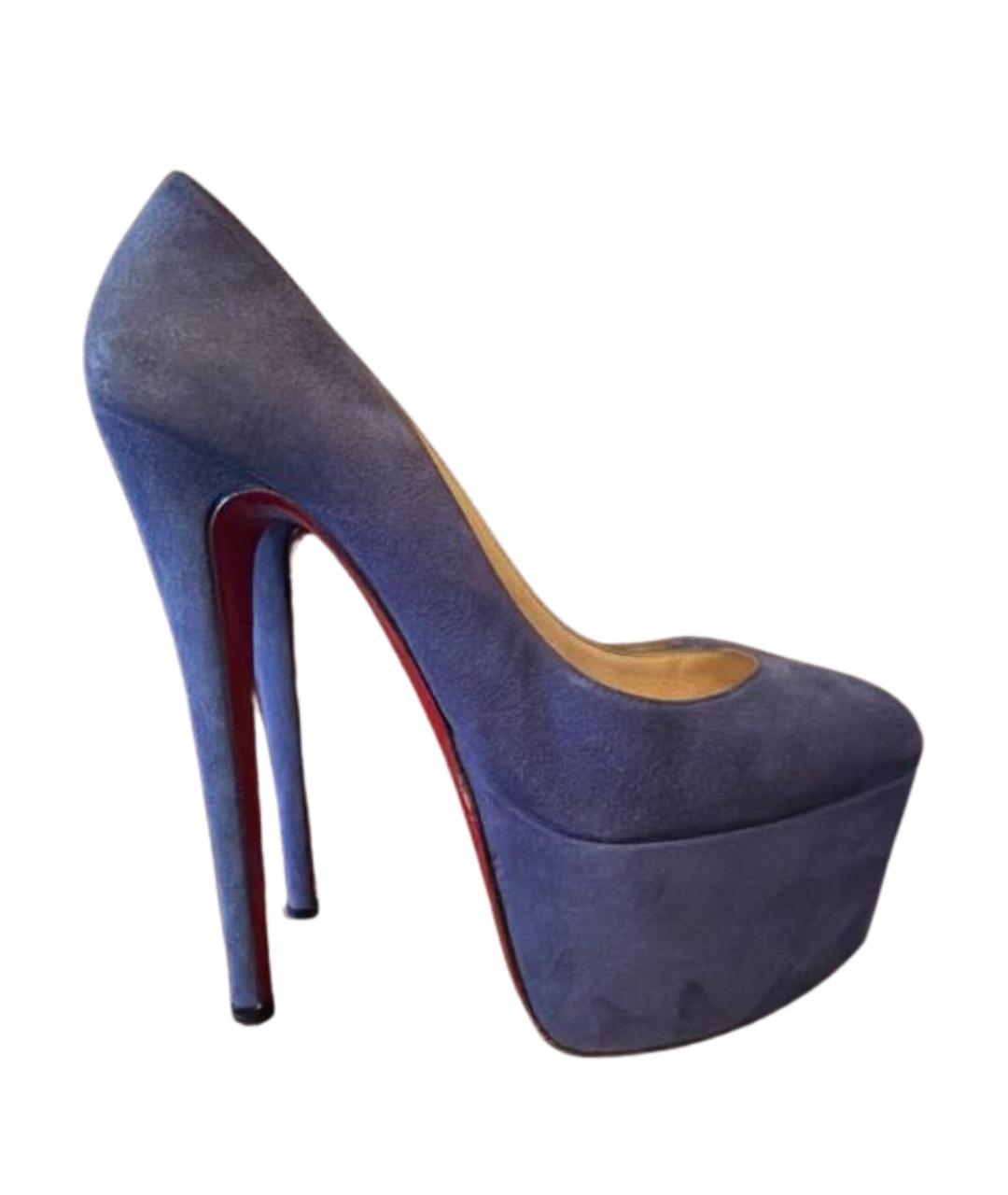 CHRISTIAN LOUBOUTIN Синие замшевые туфли, фото 1