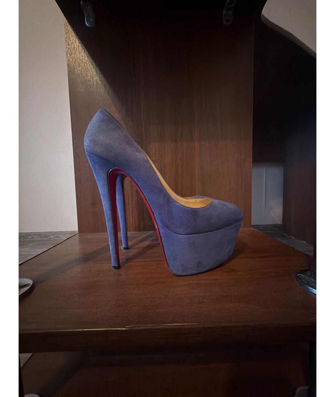 CHRISTIAN LOUBOUTIN Синие замшевые туфли, фото 5