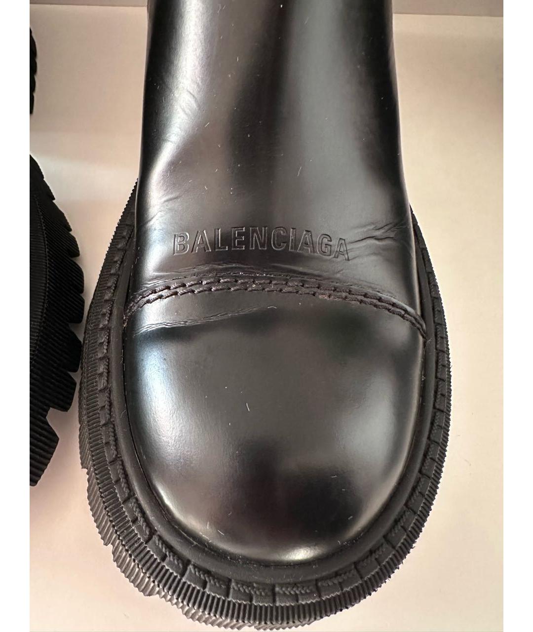 BALENCIAGA Черные кожаные ботинки, фото 7