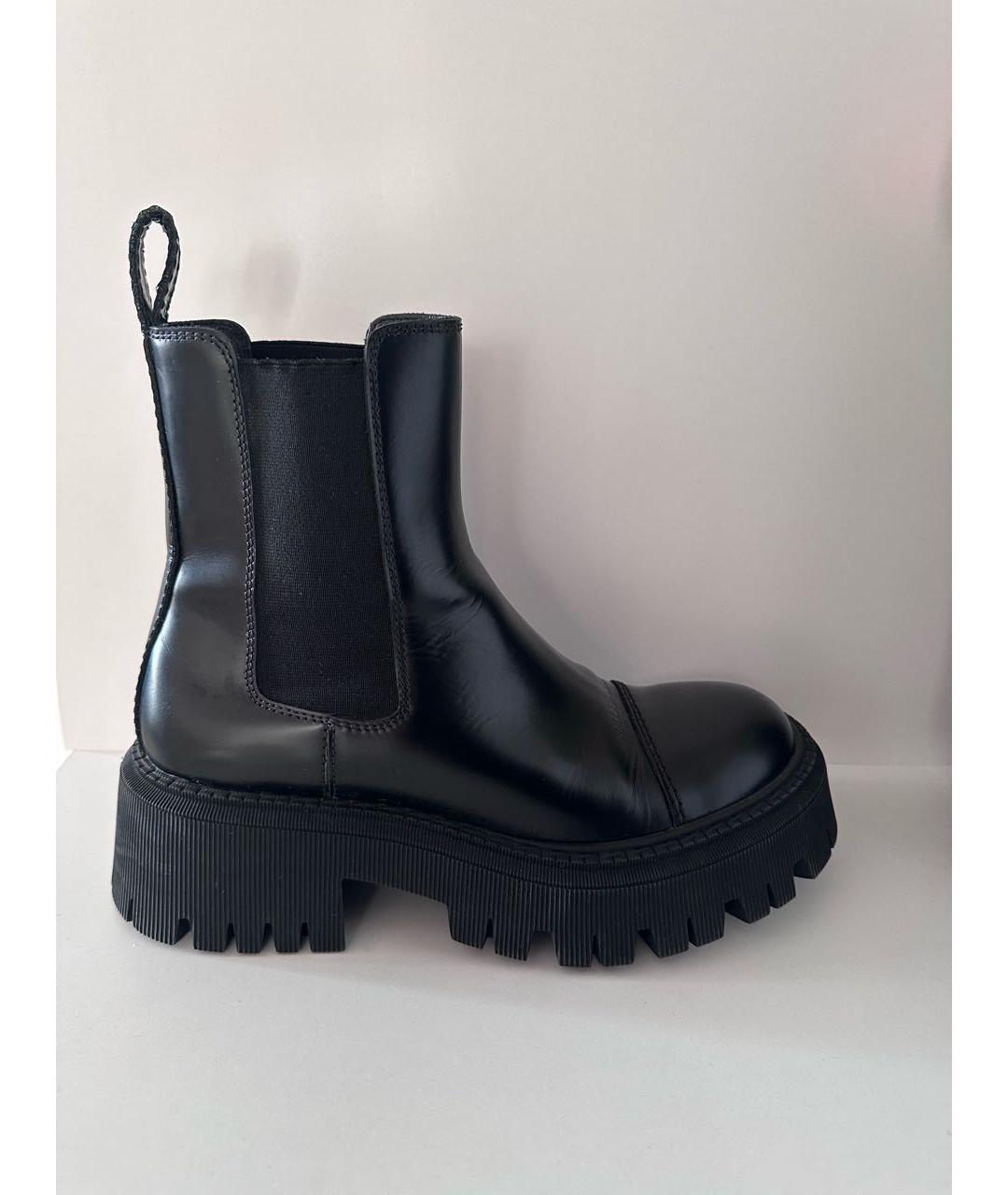 BALENCIAGA Черные кожаные ботинки, фото 9