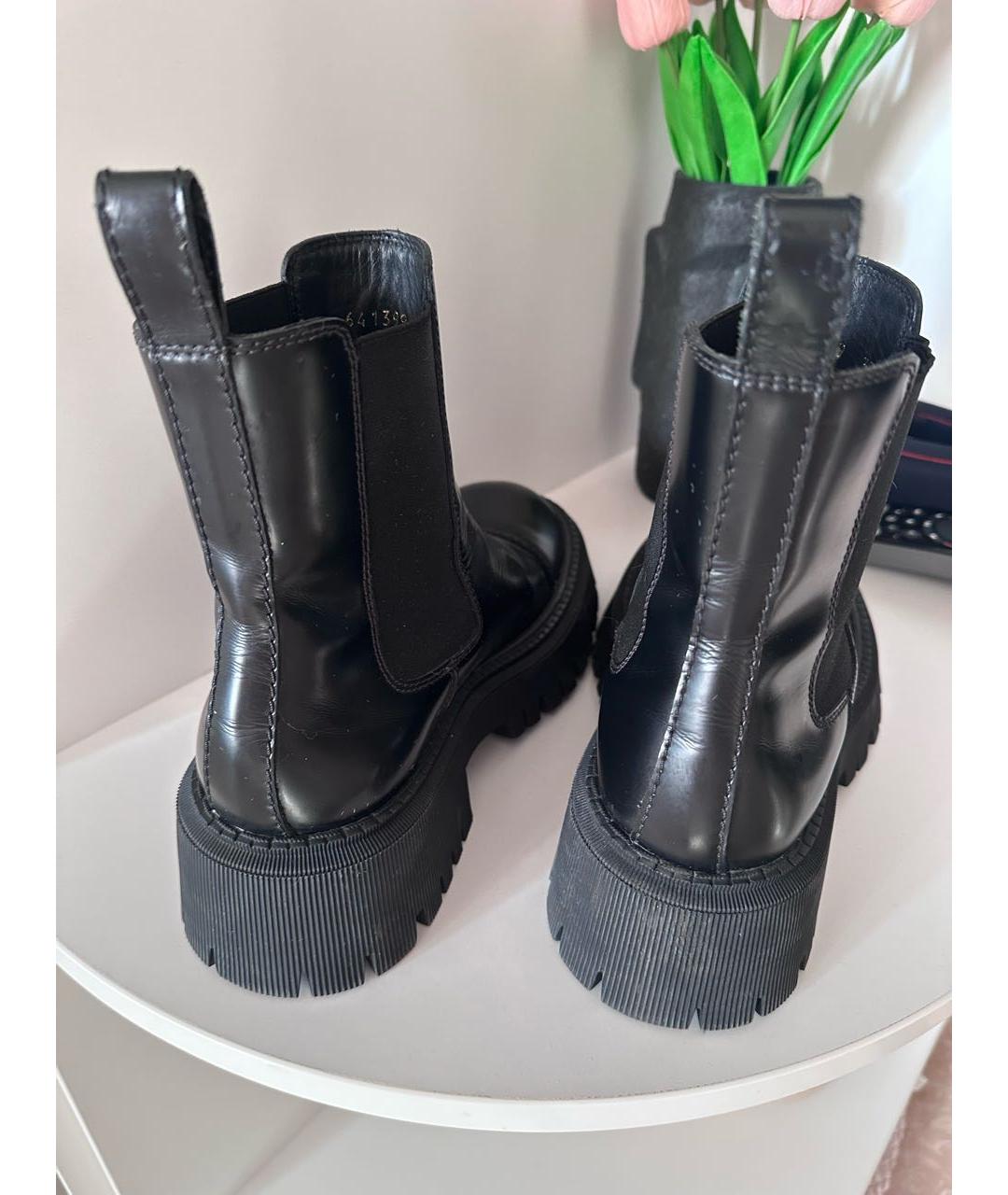 BALENCIAGA Черные кожаные ботинки, фото 5