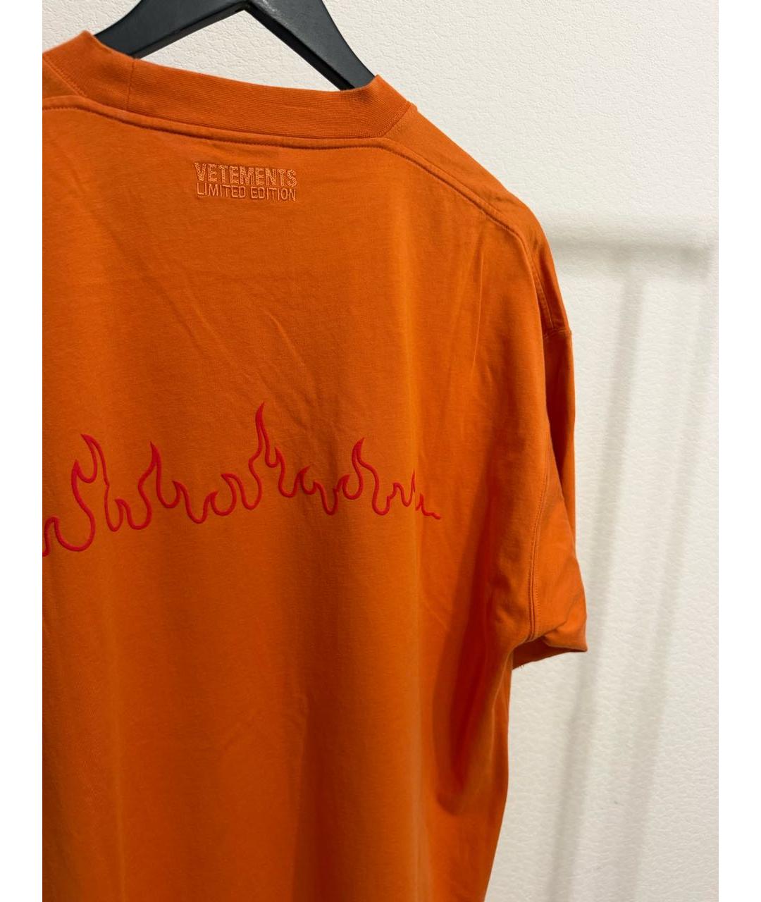 VETEMENTS Оранжевая хлопковая футболка, фото 8