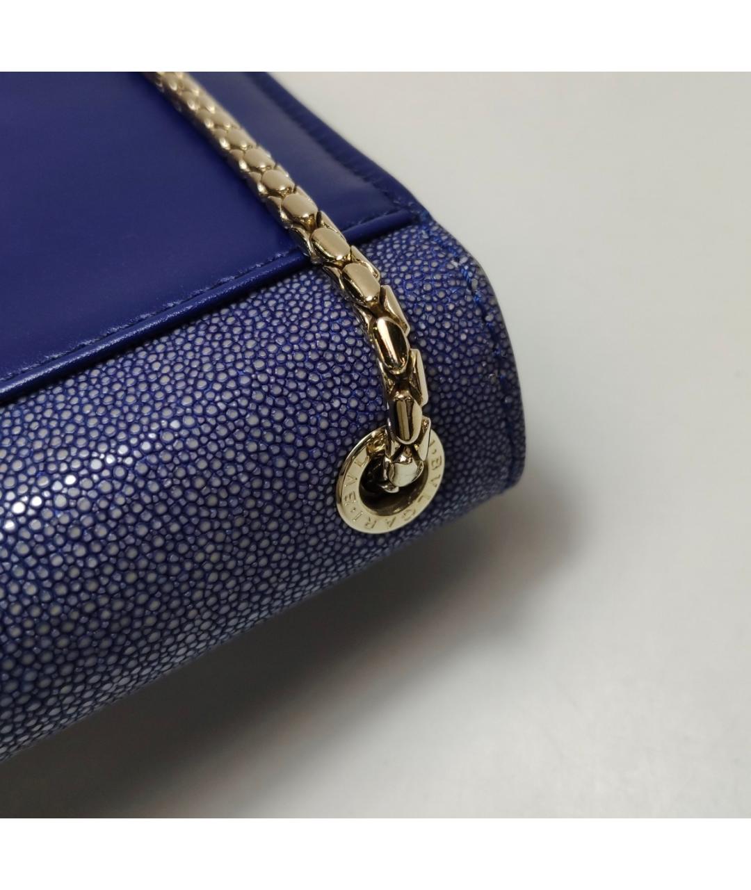 BVLGARI Синяя поясная сумка из экзотической кожи, фото 8