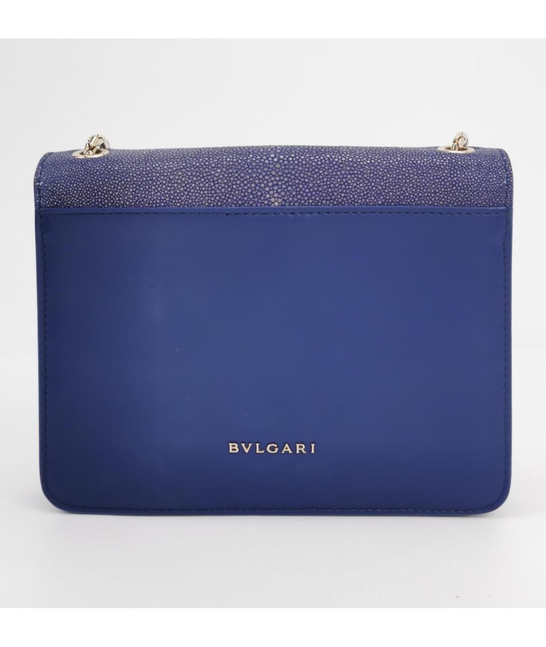 BVLGARI Синяя поясная сумка из экзотической кожи, фото 3