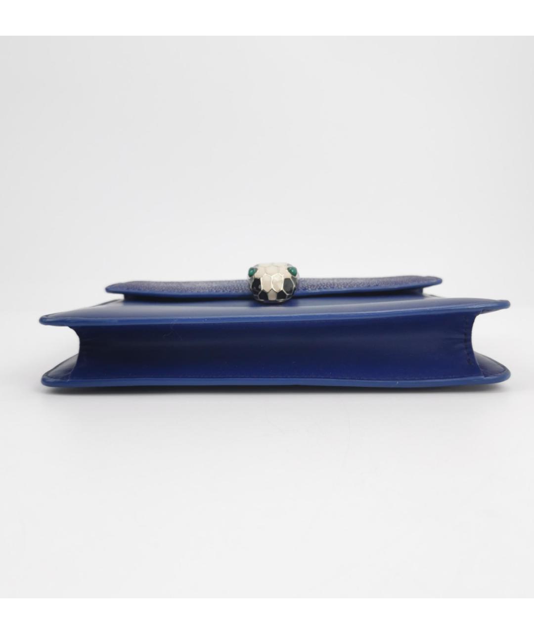 BVLGARI Синяя поясная сумка из экзотической кожи, фото 5