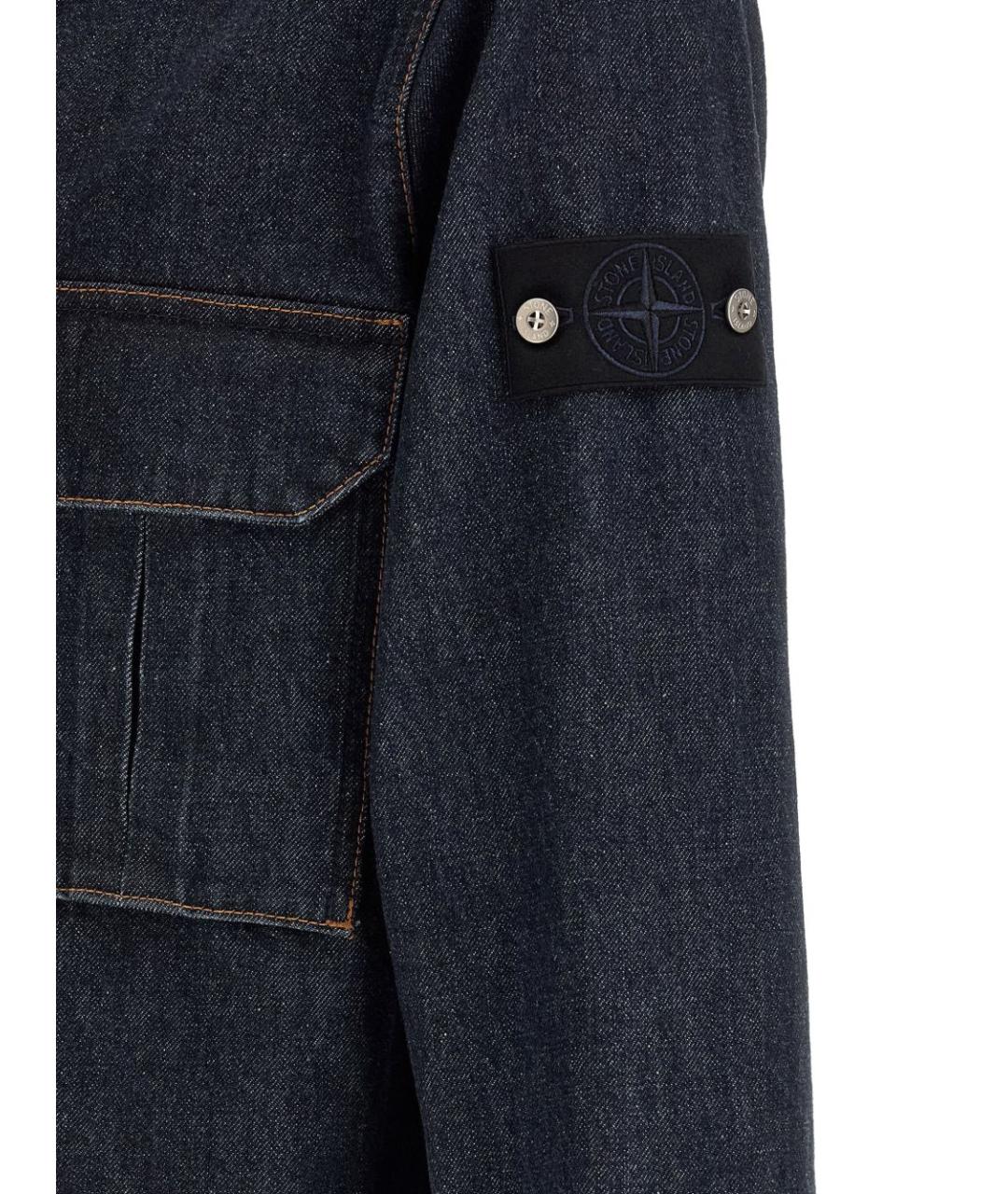 STONE ISLAND Синяя хлопковая классическая рубашка, фото 5
