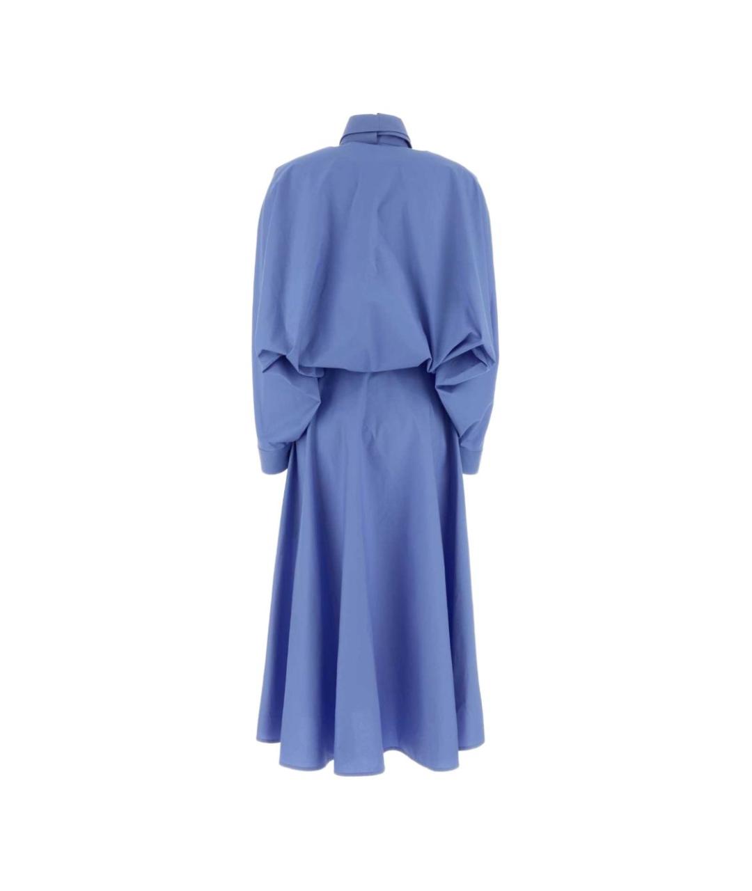 BALENCIAGA Голубое хлопковое повседневное платье, фото 2