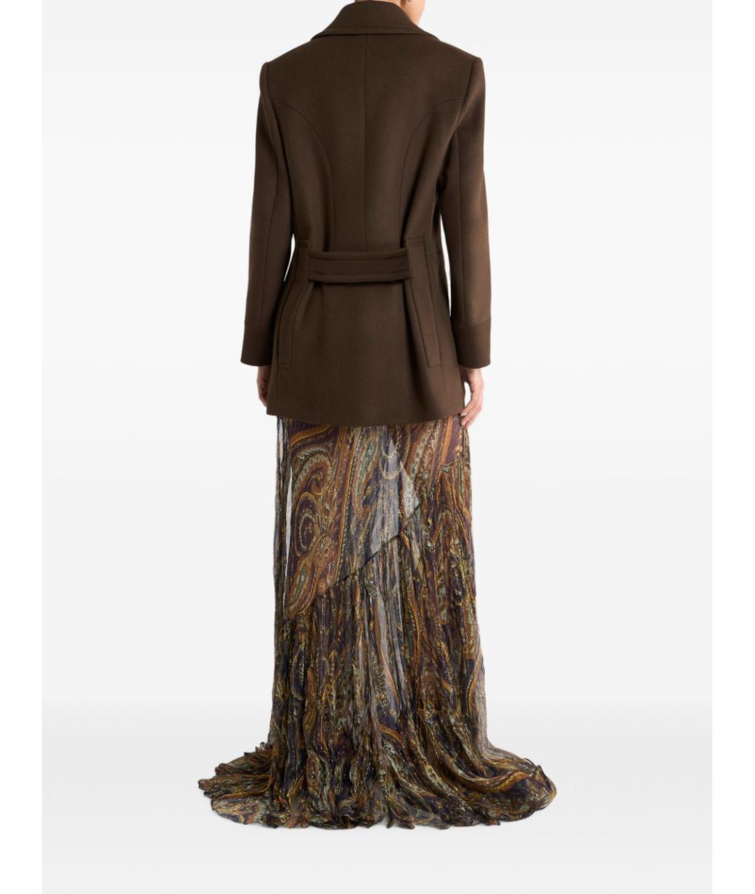 ETRO Коричневое шерстяное пальто, фото 3