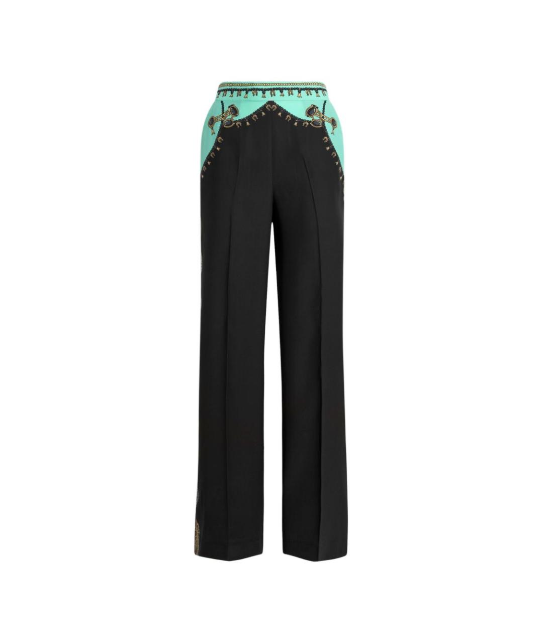 ETRO Черные шелковые прямые брюки, фото 1