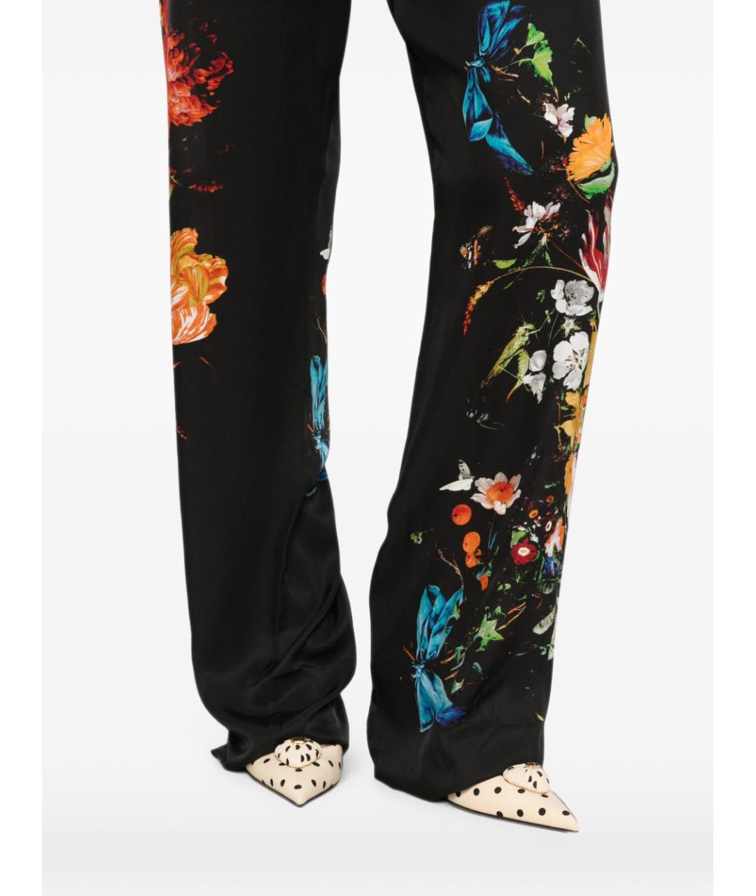 DRIES VAN NOTEN Черные вискозные прямые брюки, фото 4