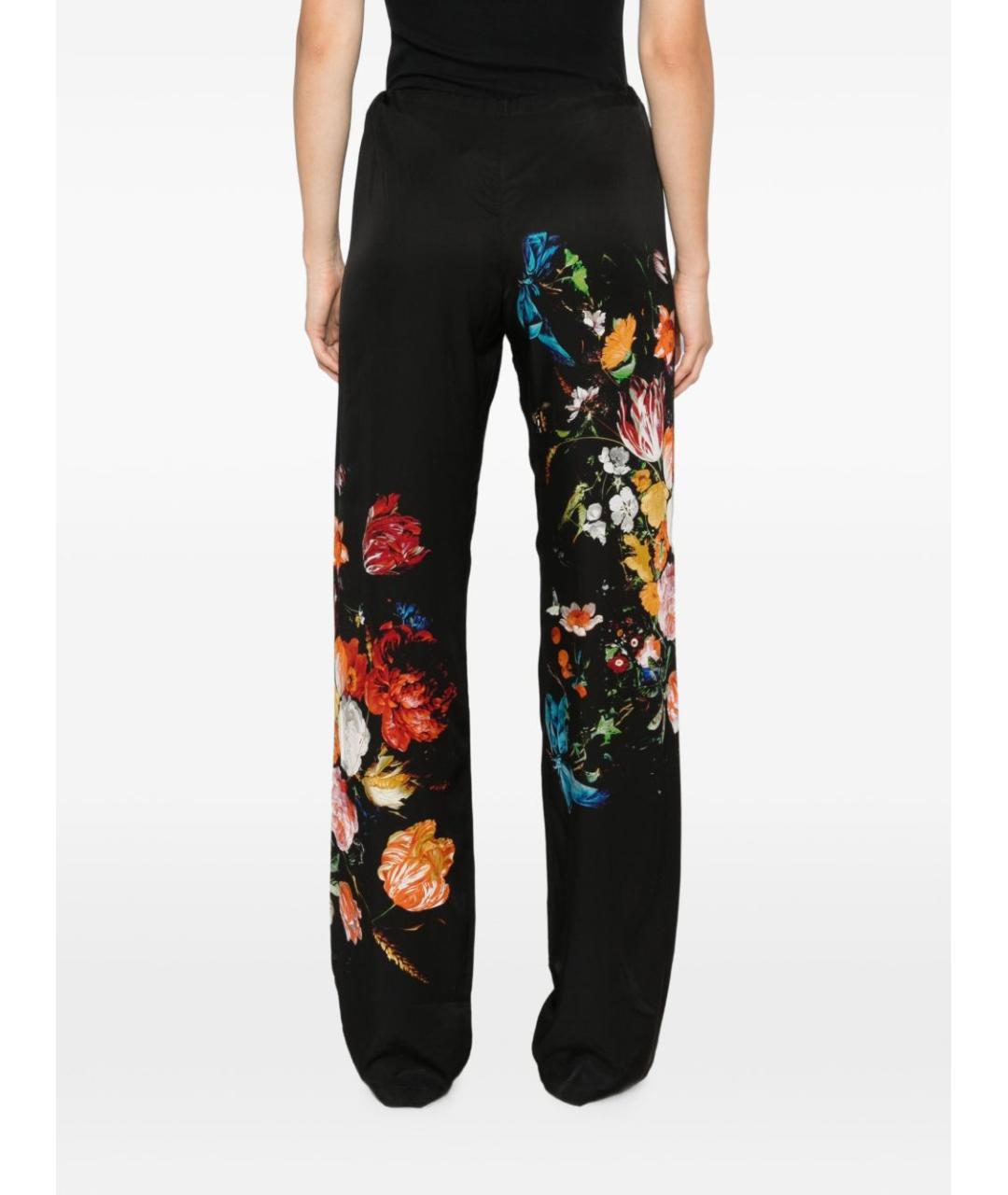 DRIES VAN NOTEN Черные вискозные прямые брюки, фото 2