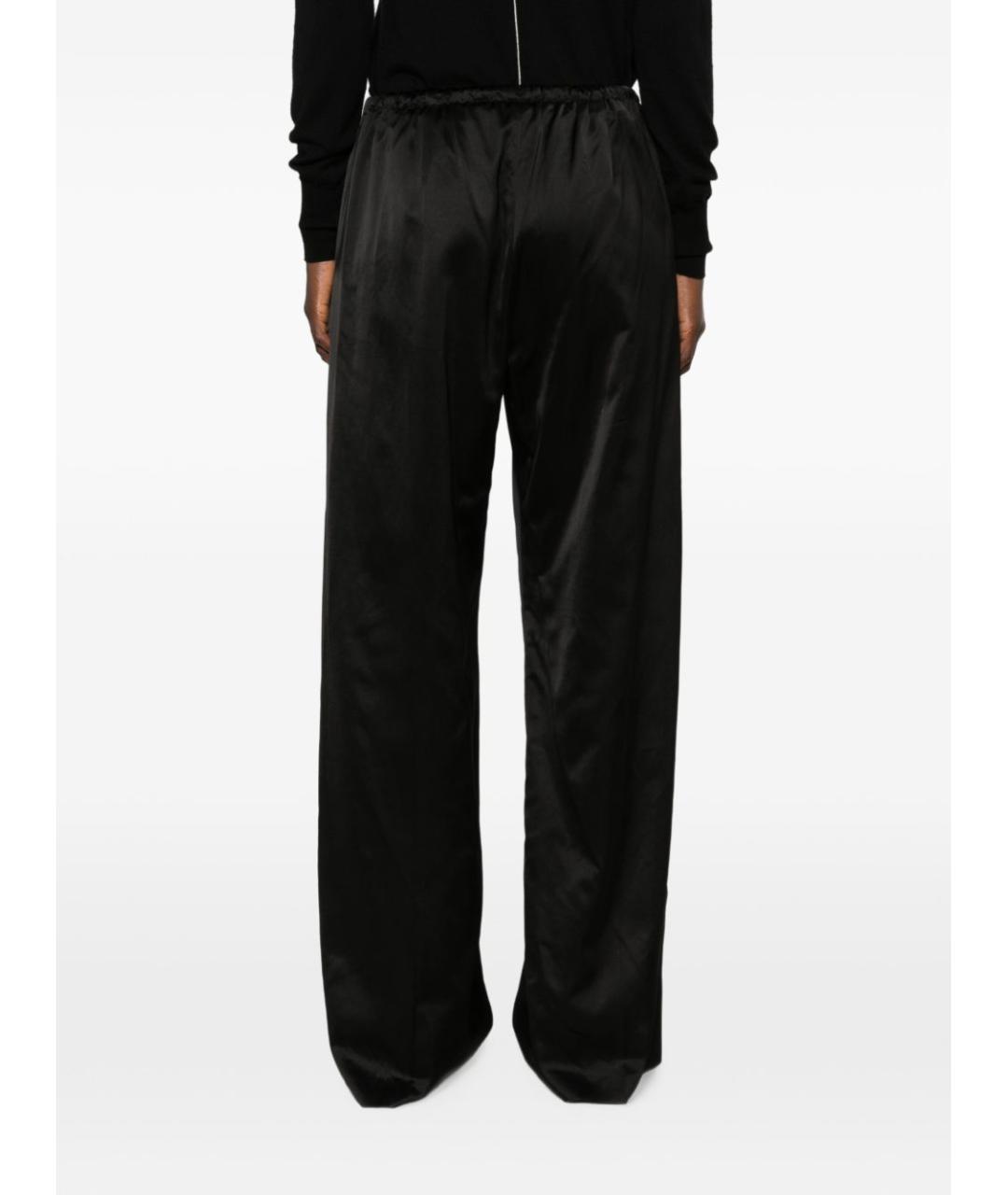 DRIES VAN NOTEN Черные вискозные прямые брюки, фото 3