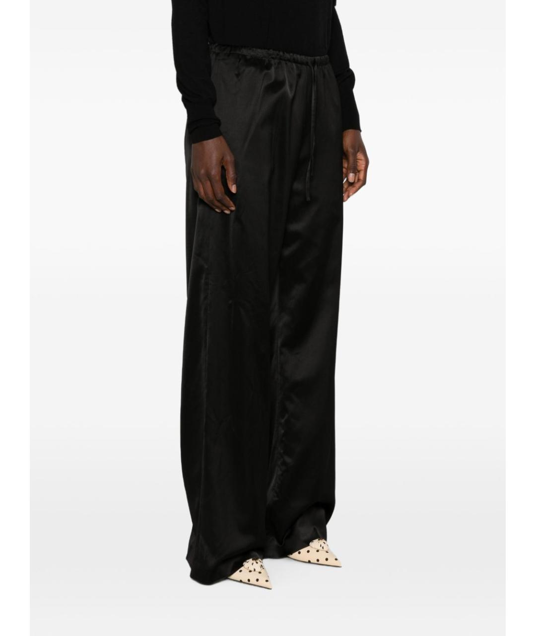 DRIES VAN NOTEN Черные вискозные прямые брюки, фото 5
