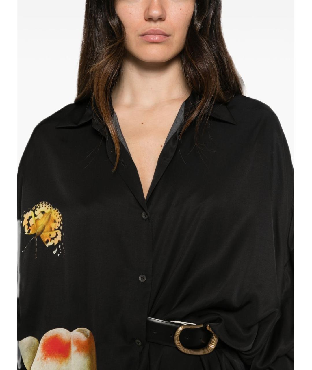 DRIES VAN NOTEN Черная вискозная рубашка, фото 3