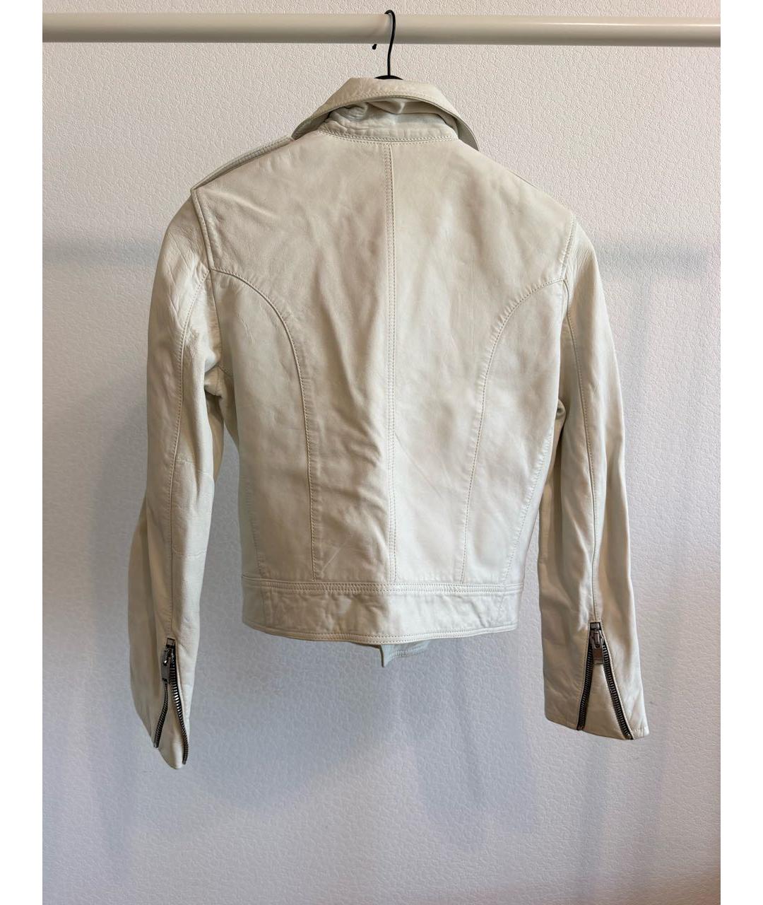 SAINT LAURENT Белая кожаная куртка, фото 2