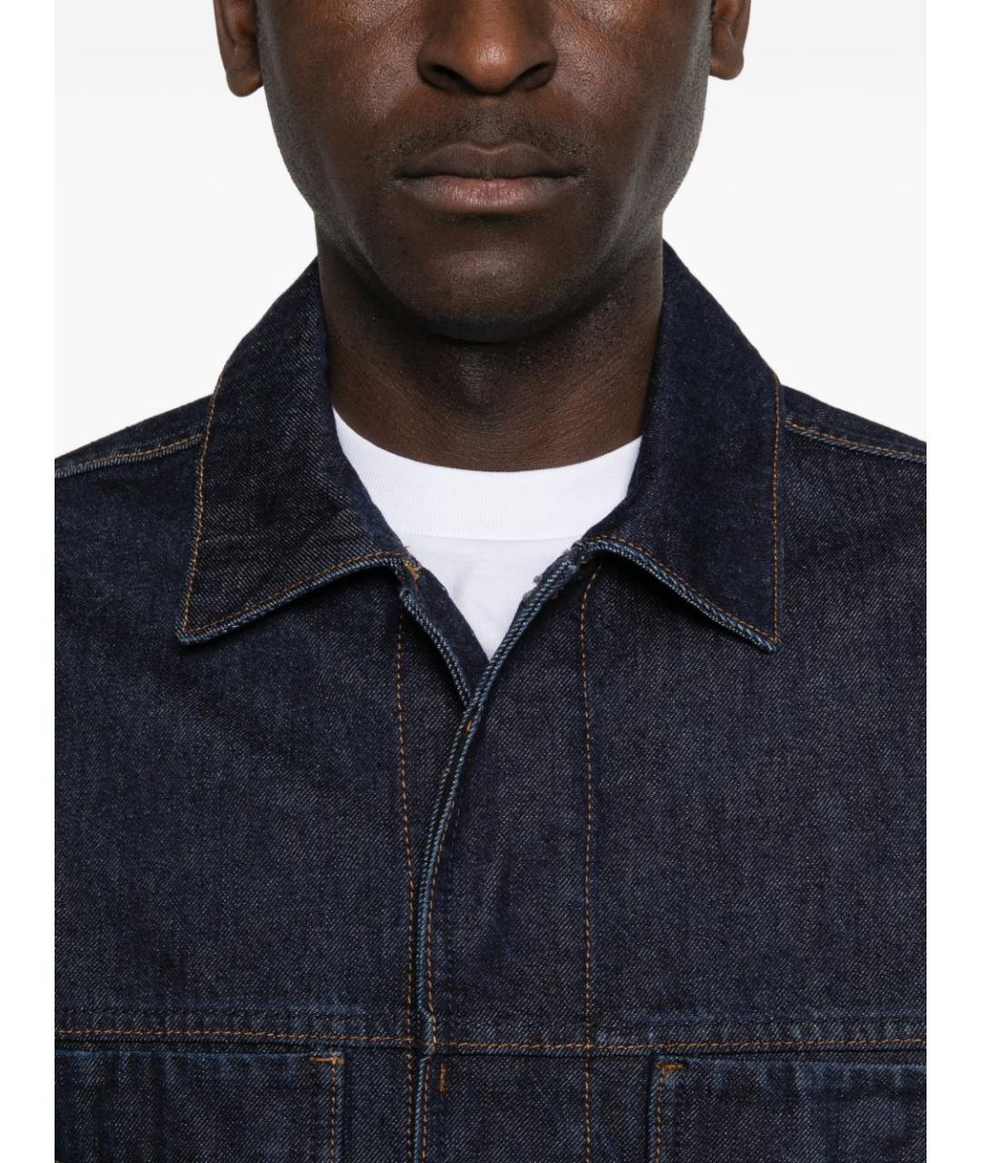 STONE ISLAND Темно-синяя хлопковая куртка, фото 4