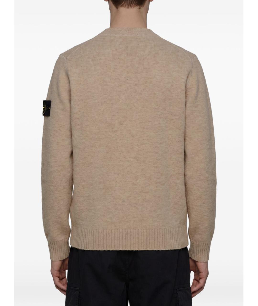 STONE ISLAND Коричневый шерстяной джемпер / свитер, фото 2