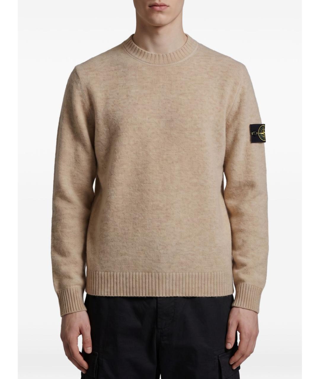STONE ISLAND Коричневый шерстяной джемпер / свитер, фото 1