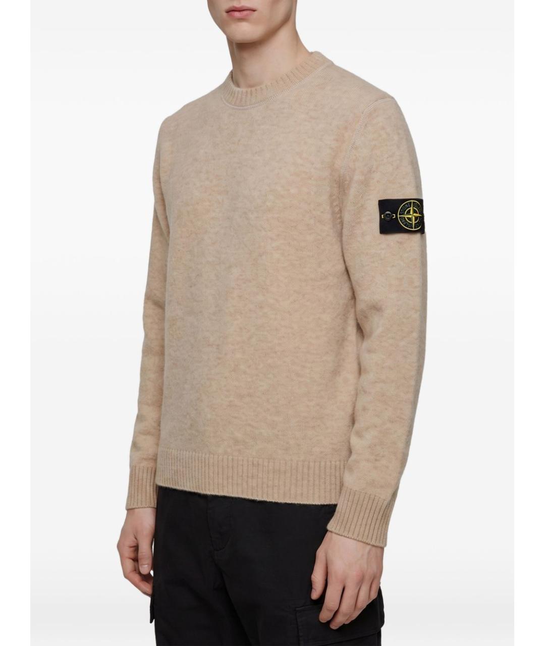 STONE ISLAND Коричневый шерстяной джемпер / свитер, фото 3