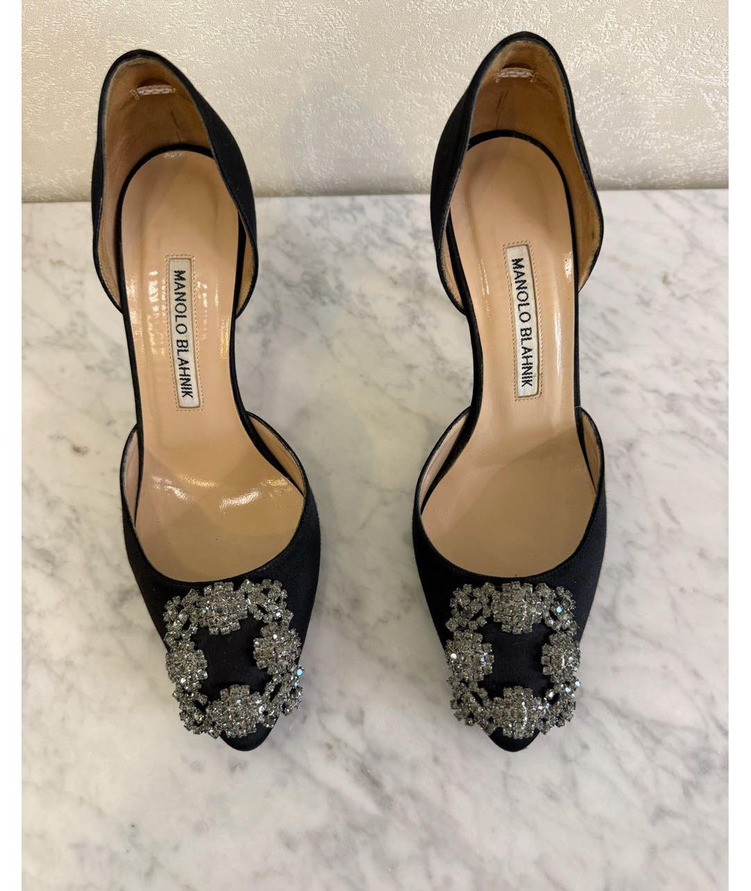 MANOLO BLAHNIK Черные текстильные туфли, фото 2