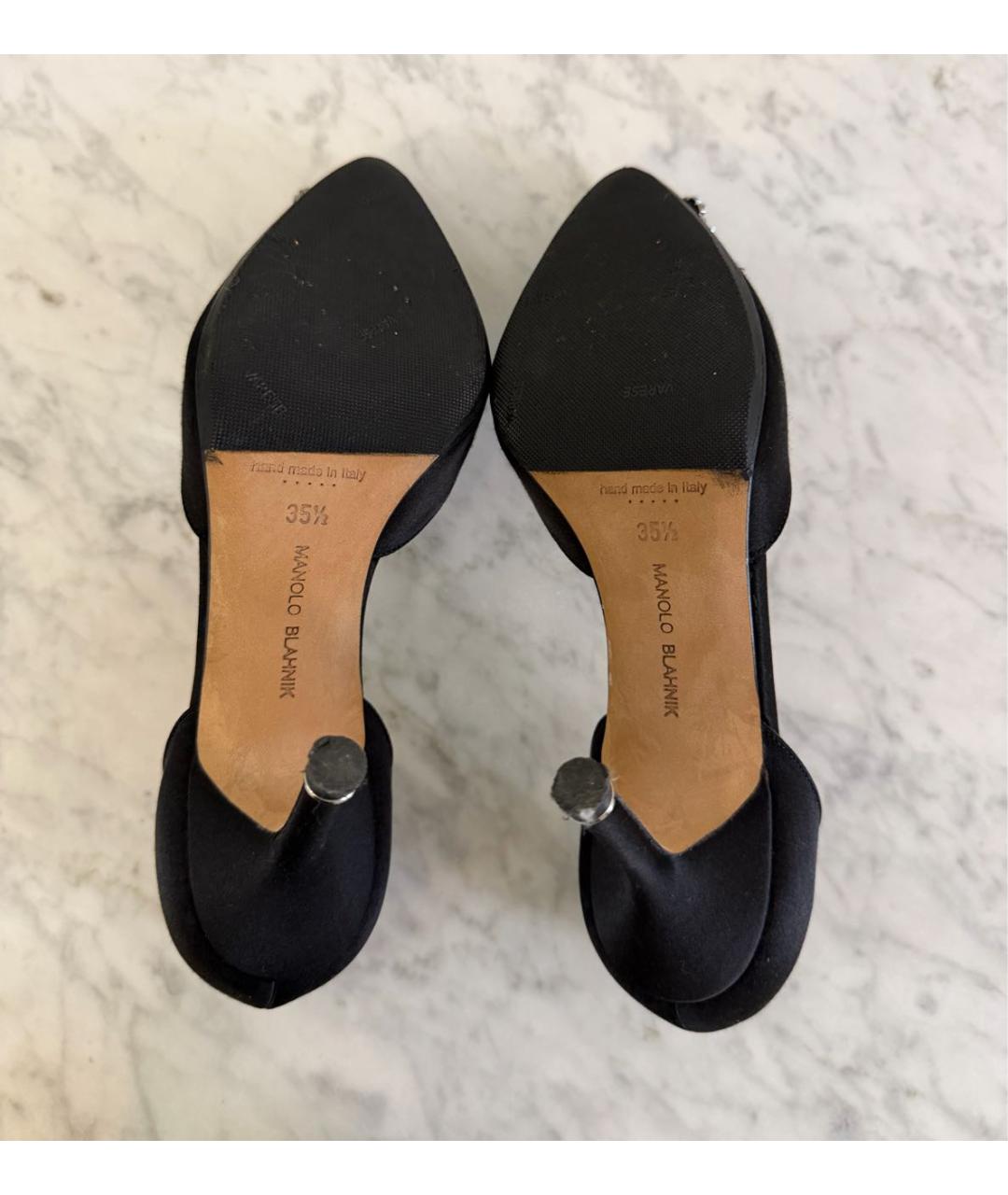 MANOLO BLAHNIK Черные текстильные туфли, фото 5